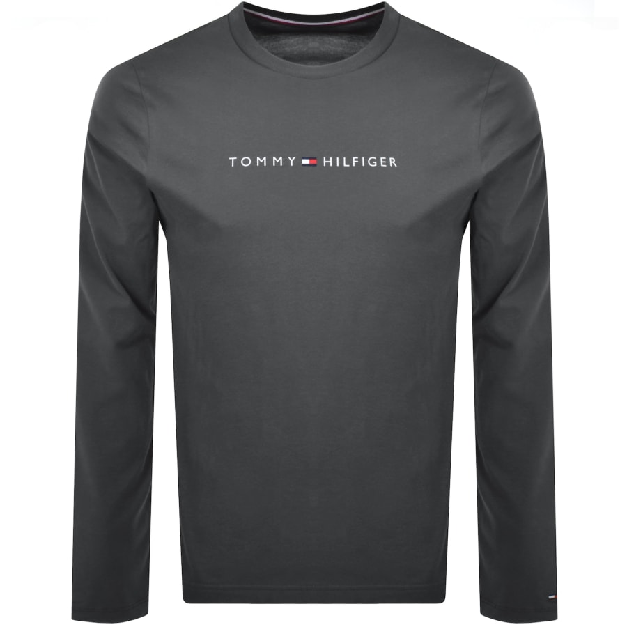 Tommy Hilfiger Long Sleeve Logo T Shirt Grey